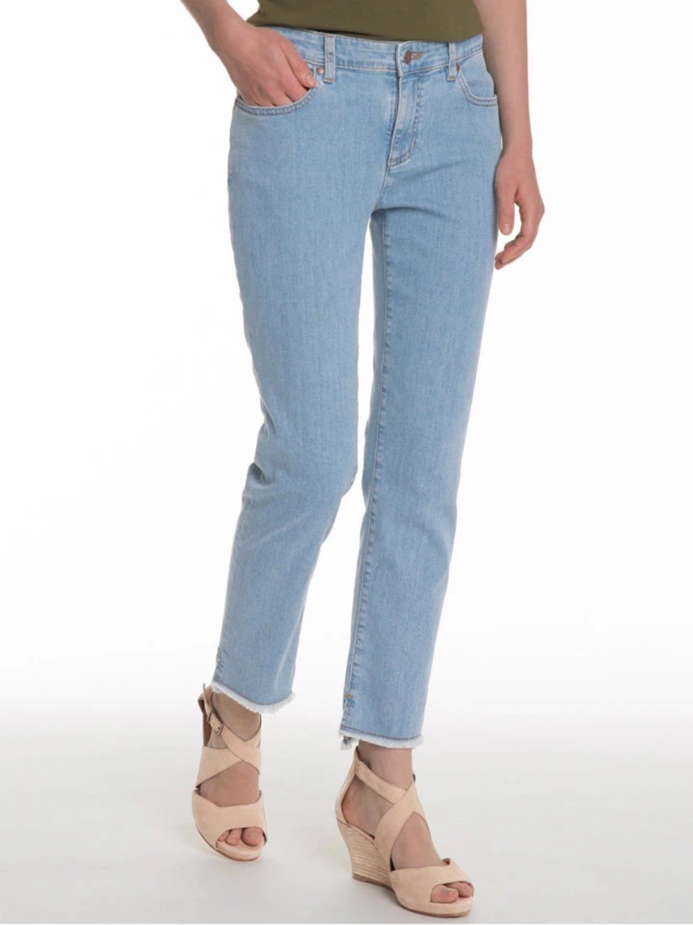 Eileen Fisher Light Blue Cropped Straight-Leg Jeans